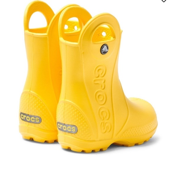 CROCS Other - Crocs Kids Yellow Handle It Rain Boots Sz 11